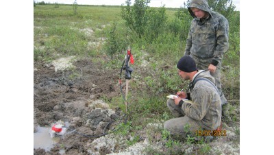 В процессе полевых работ
